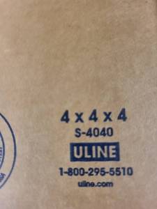 lot 51ZA image: Bundle of 4x4x4 and 7x7x7 Uline Corrugated Shipping Boxes