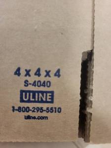 lot 53ZA image: Assorted ULINE Corrugated Cardboard Boxes in 4 Sizes