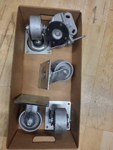 lot 58ZA image: Set of 4 Albion Heavy-Duty Metal Swivel Casters, Made in USA