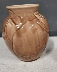 lot 27SC image: Rookwood Pottery Brown Lotus Vase 7 Inch
