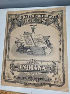 lot 78SC image: Illustrated Historical Atlas of Indiana Reprint 1968