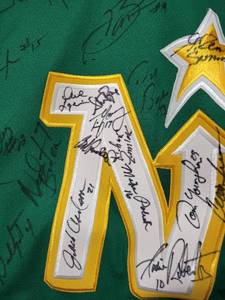 Signed CCM Vintage Minnesota North Stars Hockey Jersey, Adult Large