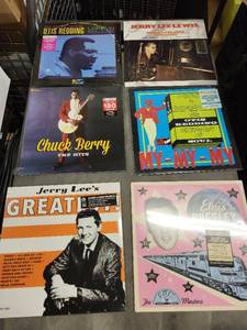 lot 88SC image: Collection of 6 Classic Rock and Soul Vinyl Records Ft. Elvis Presley, Chuck Berry, Jerry Lee Lewis, Otis Redding
