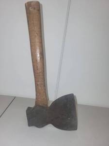 lot 67L image: Vintage Wood-Handled Hatchet with Steel Head