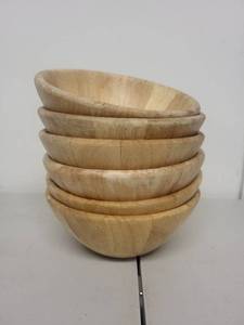 lot 71L image: Set of 6 Fields Marketplace Wooden Bowls Made in Thailand