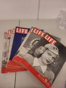 lot 76L image: Collection of 7 Vintage Life Magazines from 1945 WWII Era