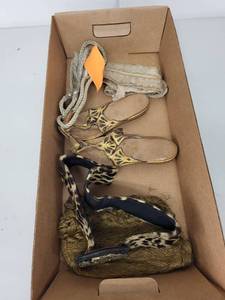 lot 22AE image: Vintage Orientalist Costume Accessories with Shoes, Headpiece, and Sash