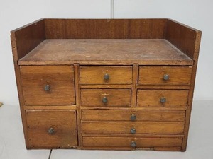 lot 43AE image: Vintage Wooden Multi-Drawer Cabinet Organizer