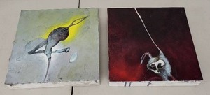 lot 44AE image: Pair of Original Signed Art Panels by Maximus Anza Stephan