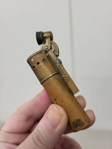 lot 47AE image: Vintage Austrian Brass Petrol Lighter with Flip Top