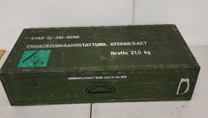 lot 63AE image: Vintage Dragerwerk Lubeck Military Equipment Storage Box