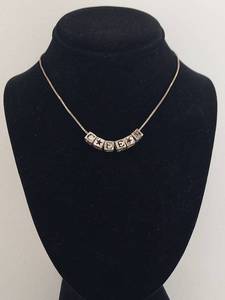 lot 5Q image: Sterling Silver Chain with 14K Gold Box Charms