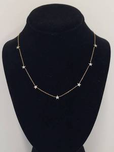 lot 18Q image: Gold-Tone Sterling Silver Diamond Necklace by Avon