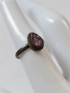 lot 19Q image: Sterling Silver Ring with Purple Stone