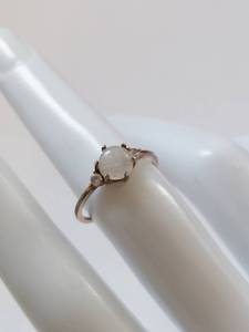 lot 23Q image: Sterling Silver Moonstone Ring with Delicate Band