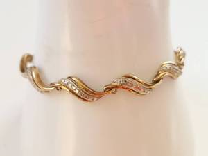 lot 40Q image: Gold-Tone Sterling Bracelet with Accents, 925 Marked