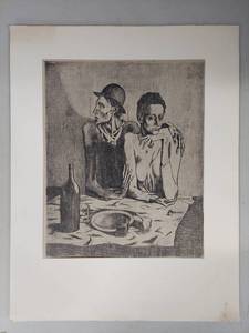 lot 9U image: Penn Prints NY - PICASSO - Frugal Repast Etching