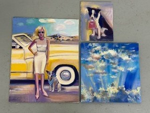 lot 47SC image: Collection of 3 Lisa Homan-Conger Original Acrylic Paintings