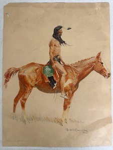 lot 95SC image: Frederic Remington 1905 Native American Rider Print