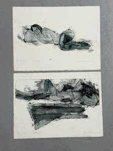 lot 34SC image: Pair of James D. Cota Collograph Prints Julia and Kristin Signed 1994