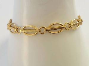 lot 2 image: 14K Gold Bracelet 12.99g 7 Inches Long Elegant Jewelry Piece