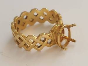 lot 6 image: 14K Gold Ring Mounting with Openwork Design, 5.32g, Marked 14K
