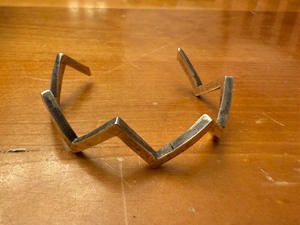 lot 10 image: Sterling Silver Zigzag Cuff Bracelet - Unmarked