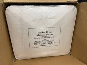 lot 15 image: Feather Down Mattress Topper - Bokser Home King