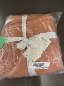 lot 48 image: Bokser Home Sham Set French Linen Box-Quilted, King, Canyon Heather