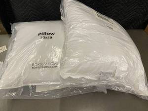 lot 53 image: 2 Pillows 20x20 Square Down Alternative Throw - BOKSER HOME