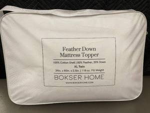 lot 58 image: Feather Down Mattress Topper - Bokser Home XL Twin