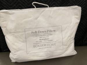 lot 66 image: Soft Down Pillow - BOKSER HOME - StandardQueen 20in x 28in, 700 Fill Power