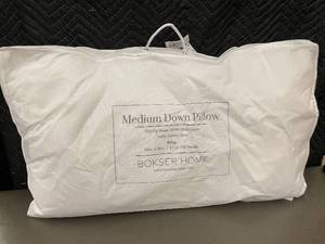 lot 67 image: Medium Down Pillow - Bokser Home King, 700 Fill Power White Duck Down