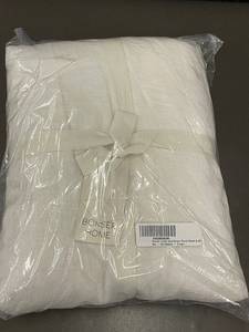 lot 77 image: Duvet Cover Set - Bokser Home - French Linen & Cotton - FullQueen - Cream