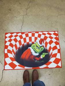 lot 65 image: Doormat - Grinch Santa Design