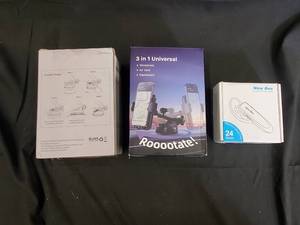 lot 105 image: Car Phone Holder - New Bee & 3-in-1 Universal Car Mount - RooTable & White Box