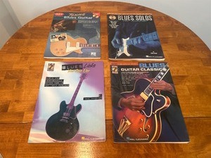 lot 8 image: Lot of 4- Blues Guitar Tablature Learning Books with CDs