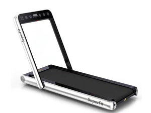 lot 10 image: Costway - 4.75HP 2 In 1 Folding Treadmill WRemote APP Control - Silver