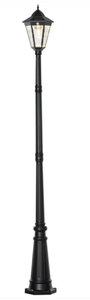 lot 29 image: Outsunny 92.5 Outdoor Lamp Post Light, Solar-Powered Streetlight, w Clear Glass, Black