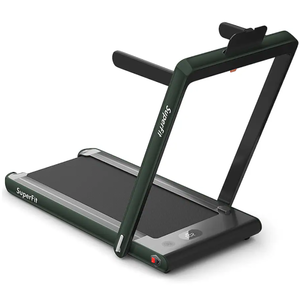 lot 35 image: Costway - Up To 7.5MPH 2.25HP 2 in 1 Dual Display Screen Treadmill Jogging Machine WAPP Control - Green