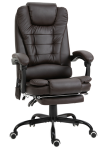 lot 58 image: Vinsetto 7-Point Vibrating Massage Office Chair High Back Massaging Office Desk Chair with Lumbar Support, Footrest, Brown