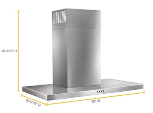 lot 63 image: Whirlpool 36 Stainless Steel Wall Mount Flat Range Hood