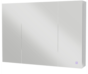 lot 95 image: kleankin Bathroom Mirror Cabinet with Light, Bathroom Storage Cupboard with USB Charge, Adjustable Shelf, 35.5W x 25.5H, White