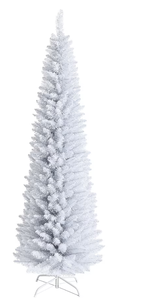 lot 104 image: Costway 7-ft Pencil White Artificial Christmas Tree