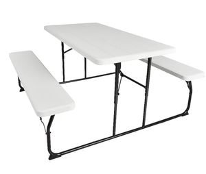 lot 124 image: Costway 59-in W x 28.5-in H White Steel Garden Bench