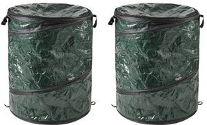 lot 141 image: LOT OF 2 29.5-Gallon Pop Up Outdoor Garbage Can - Collapsible Trash Can for Parties, Yard Waste, or Laundry - Camping Accessories by Wakeman