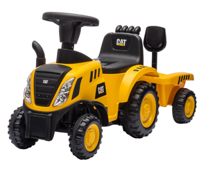 lot 228 image: Qaba Caterpillar Licensed Ride-On Construction Toy with Shovel & Trailer, No Power Ride-on Tractor for 18-36 Months