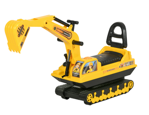 lot 229 image: Qaba No Power Ride On Excavator Toy Tractors Digger Movable Scooter Walker Pretend Play Toddler Construction Truck Basket Storage For Boys Girls 18-48 Months Yellow Black