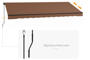 lot 322 image: Outsunny 16 x 10 Retractable Awning, 280gsm UV Resistant Sunshade Shelter for Deck, Balcony, Yard, Brown