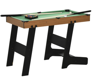 lot 336 image: Soozier 38 Mini Pool Table Set Tabletop Billiards Game, Fun for Whole Family Game Room Man Cave, with Easy Folding for Storage, with Balls, Cues, Chalk, Brush